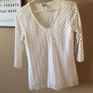 Cream Crocheted Blouse